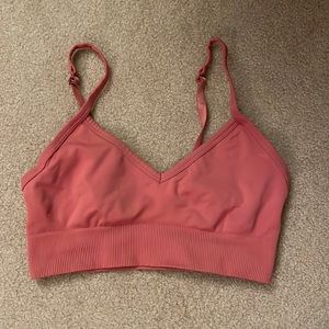 Lululemon Ebb to street bra C/D in Rustic Coral